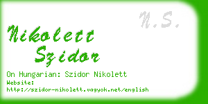 nikolett szidor business card